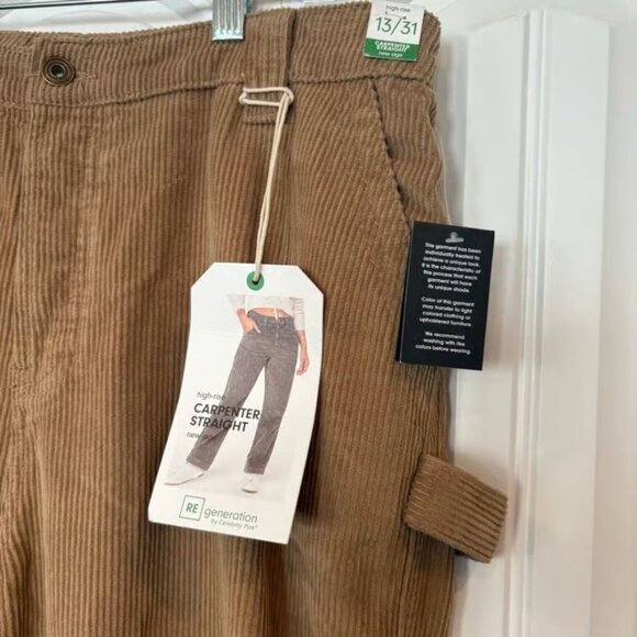 Regeneration Tan Corduroy Carpenter Straight Leg Pants Size 13/31 - Picture 4 of 7